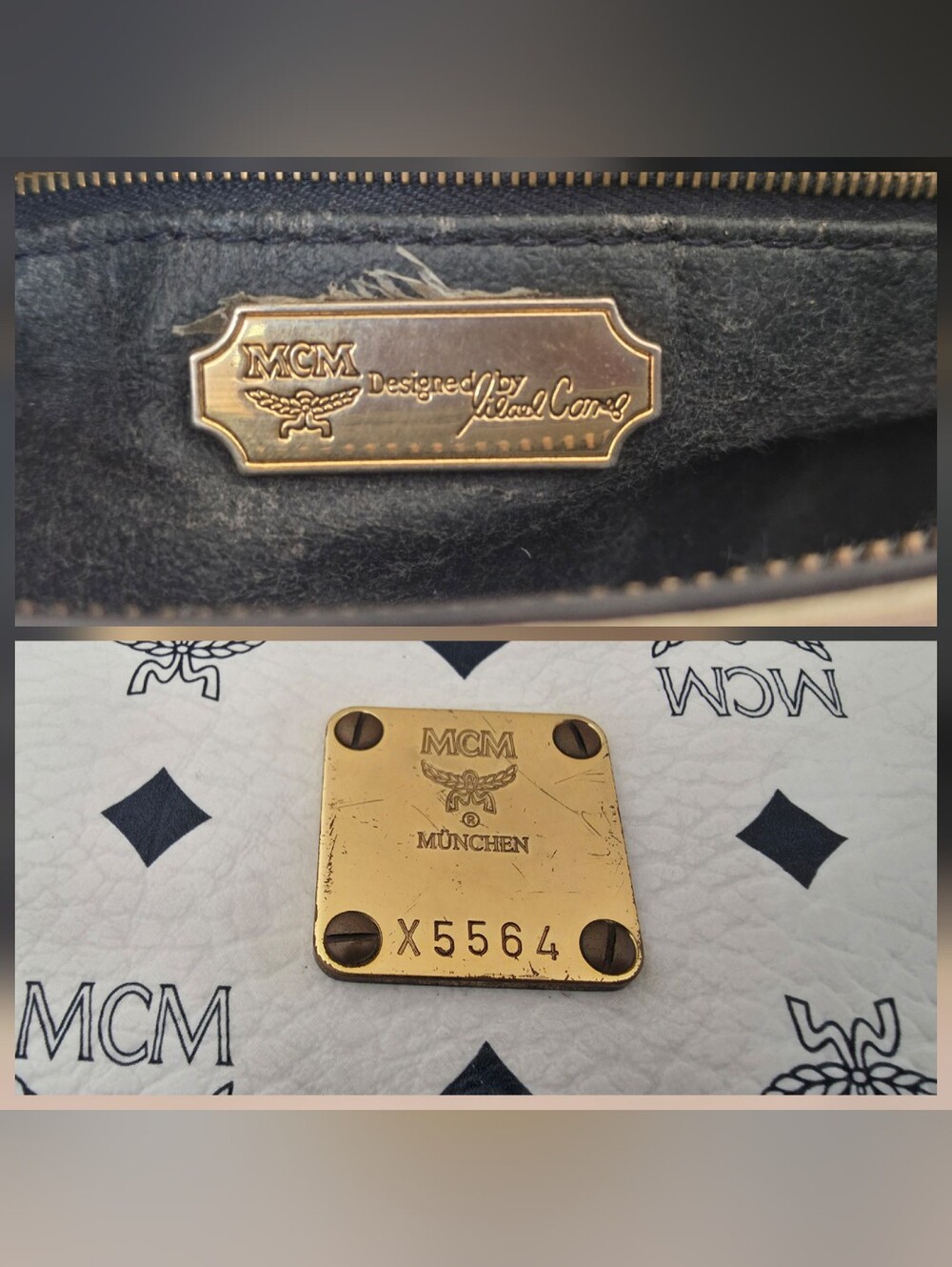 MCM White Monogram Shoulder Bag Vintage AUTHENTIC - Picture 9 of 16